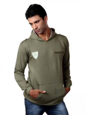 Do u speak green Men Olive Sweatshirt