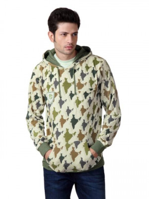 Do u speak green Men Printed Beige Sweatshirt