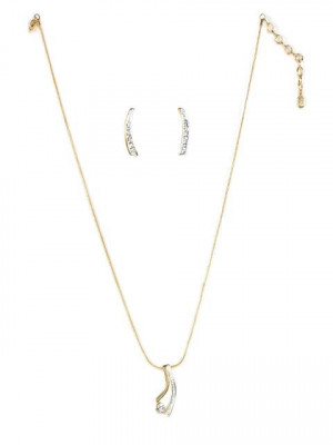 Estelle Women Gold Earring & Pendant Set