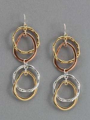 Estelle Women Gold, Silver and Copper Toned Earrings