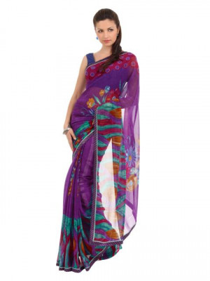 FNF Purple Evening Wear Sari