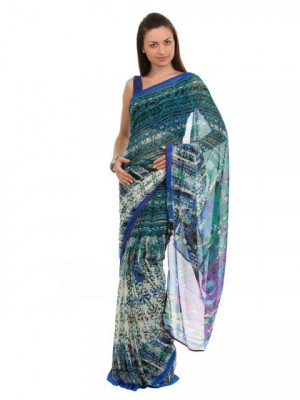 FNF Women Blue Sari