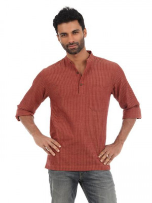 Fabindia Men Rust Kurta