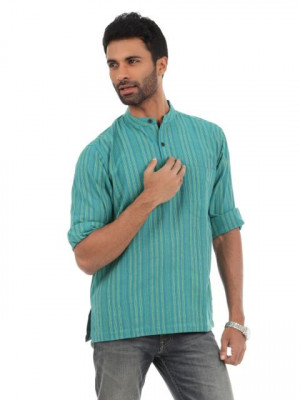 Fabindia Men Teal Kurta