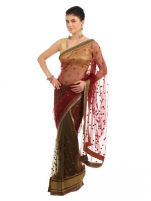 FNF Maroon Sari