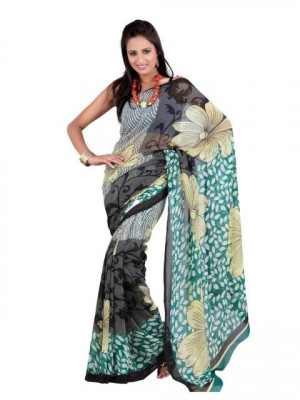 FNF Printed Black Sari