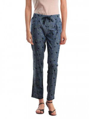 Femella Women Printed Blue Lounge Pants