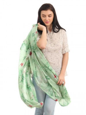 Femella Women Green Printed Scarf