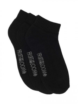 Fruit of the Loom Men Black Pack of Three Socks