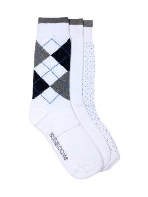 Fruit of the Loom Men White Pack of Three Socks