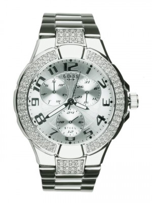 Guess Women Chronograph Silver-Toned Dial Watch I14503L1