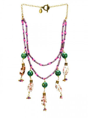 Ivory Tag Women Double Beaded Lavender Necklace