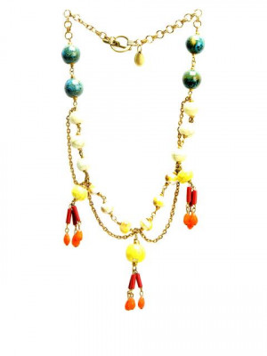 Ivory Tag Women Golden Tangerine Multicoloured Necklace