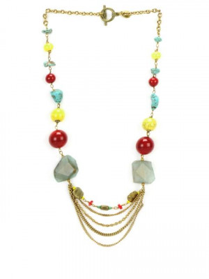 Ivory Tag Women Swirling Stone Multicolour Necklace