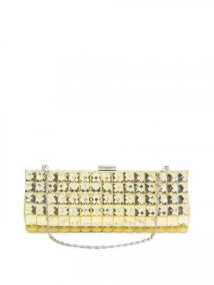 Lino Perros Women Beaded Gold Clutch