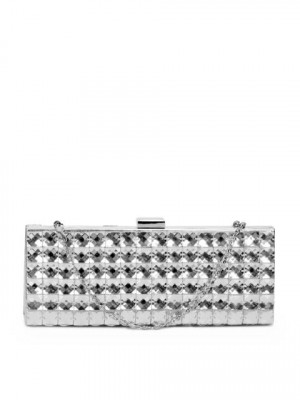 Lino Perros Women Beads Silver Clutch
