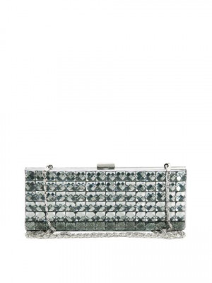 Lino Perros Women Beaded Grey Clutch