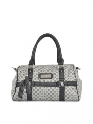 Lino Perros Women Printed Grey Black Handbag
