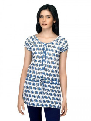 Mumbai Slang Women Printed Blue Tunic
