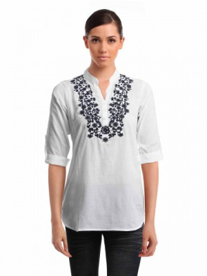 Mumbai Slang Women White Kurti