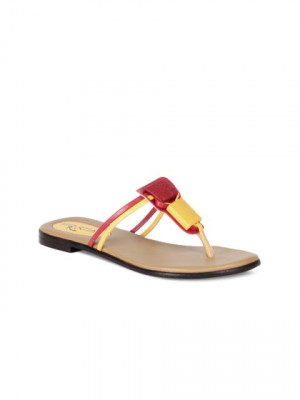 Portia Women Yellow & Red Flats