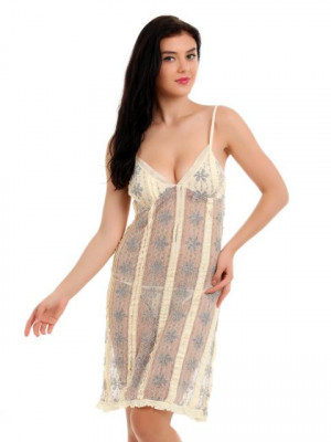 Red Rose Cream Nightdress