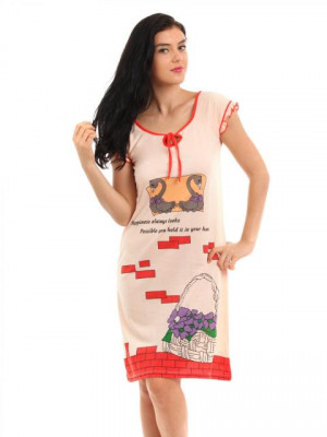 Red Rose Peach Nightdress