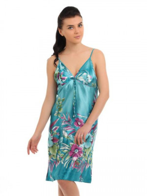 Red Rose Women Blue Nightdress