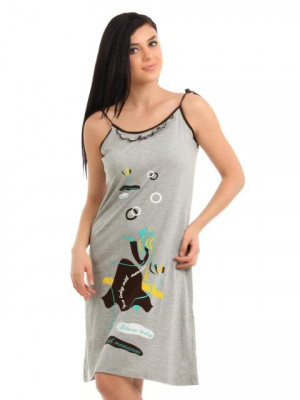 Red Rose Women Grey Nightdress