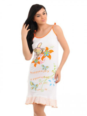 Red Rose Women Off White Nightdress