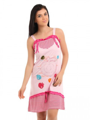 Red Rose Women Pink Nightdress