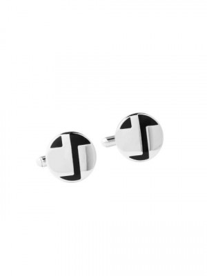 Revv Men Black and Steel Cufflinks
