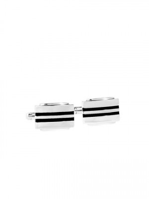 Revv Men Black and Steel Cufflinks