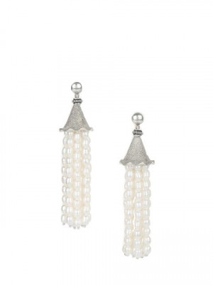 Rreverie Silver & White Earrings