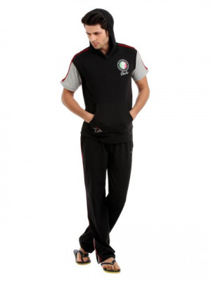 SDL by Sweet Dreams Men Black Pyjama Set
