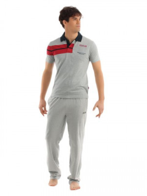 SDL by Sweet Dreams Men Grey & Blue Pyjama Set