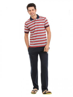 SDL by Sweet Dreams Men Red & Blue Pyjama Set