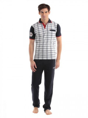 SDL by Sweet Dreams Men White Pyjama Set