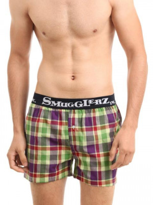 Smugglerz Men Multi Coloured Check Boxers
