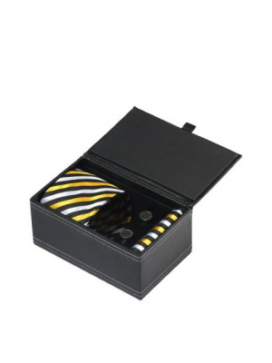 Turtle Men Formal Black Tie, Cufflink and Pocket Square Combo Set