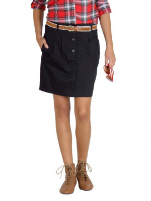 United Colors of Benetton Women Black Skirt