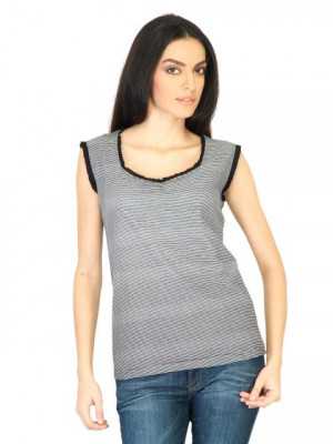 Jealous 21 Women Stripes Black Tops