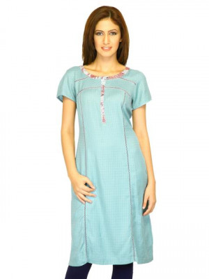 W Women Solid Green Kurtas