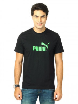 Puma Men Large logo tee Black Tshirts
