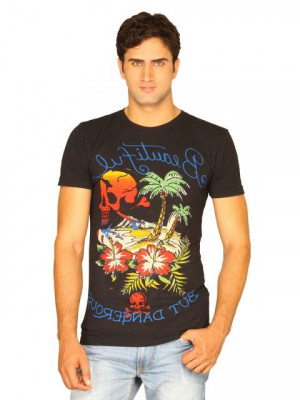 Ed Hardy Men's Beautiful But Dangerous Black T-shirt