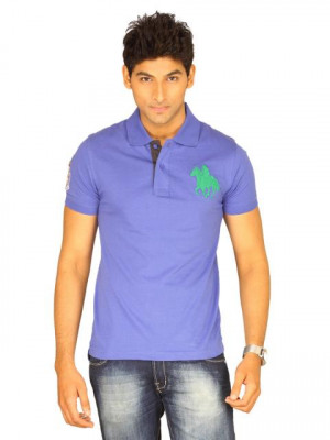 Classic Polo Men's Blue Green Logo Polo T-shirt