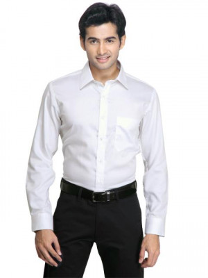 Mark Taylor Men Solid White Shirts