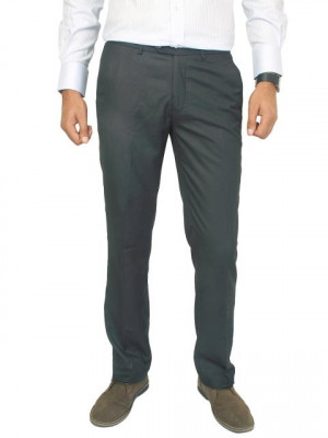 Genesis Men Solid Black Trousers