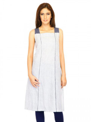 W Women Printed White Kurtas