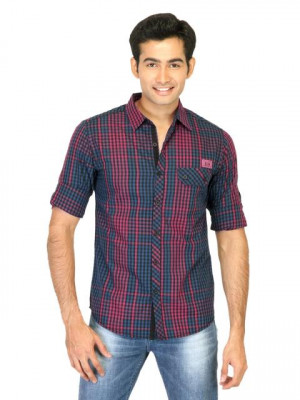 Spykar Men Check Red Shirts